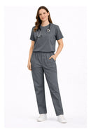 Scrub Profissional Privado Cirurgico Conjunto Algodão Brim - Gola Redonda