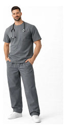 Scrub Profissional Privado Cirurgico Conjunto Algodão Brim - Gola Redonda